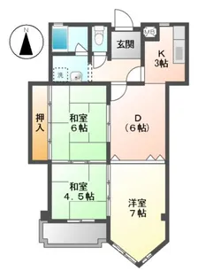 フルーヴェ1番館【4階】の間取り
