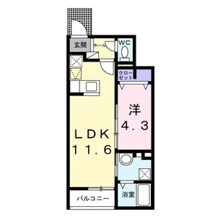 ビリーブ コガネ【1階】の間取り