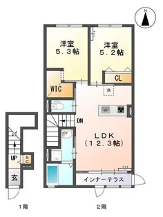 ユニヴァリィワイズ (Univaly Y´s) I番館【2階】の間取り
