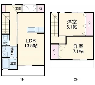 静岡県湖西市新居町中之郷【一戸建】の間取り