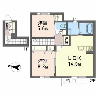 シャーメゾンけやきII【2階】の間取り