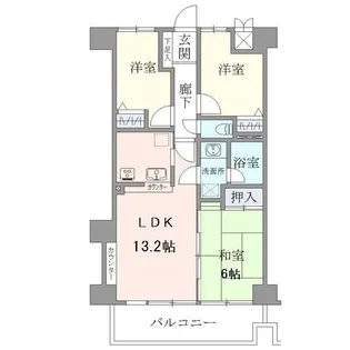 サンリヴァ隅田【8階】の間取り