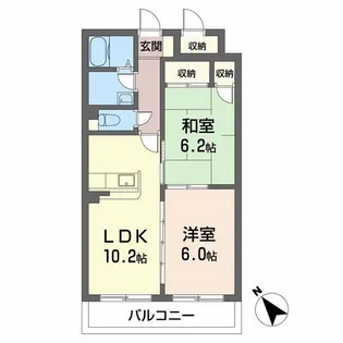 ヴィゲール庚午【3階】の間取り