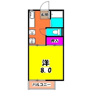 コーポラスあずまB【2階】の間取り