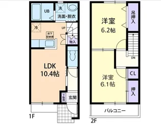 2LDKの間取り画像