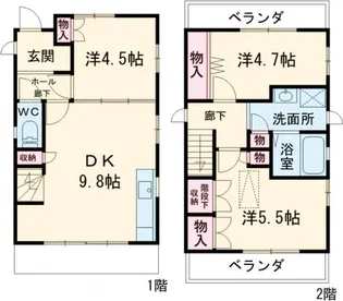 京都府京都市右京区太秦西蜂岡町【一戸建】の間取り