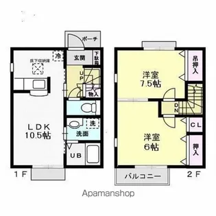 茨城県小美玉市栗又四ケ【アパート】の間取り