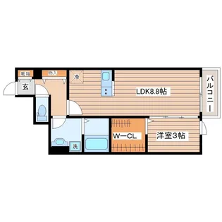 シャンテ富沢【1階】の間取り