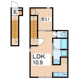 福島県郡山市大町1【アパート】の間取り