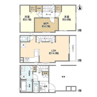 埼玉県草加市谷塚町【一戸建】の間取り