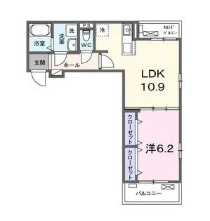(仮)下鳥羽中円面田町アパート【2階】の間取り