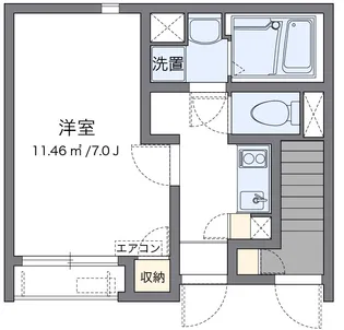 クレイノアクアパレス【1階】の間取り