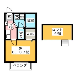 LAVIEENROSEII【2階】の間取り