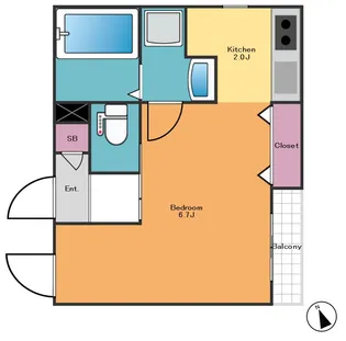 シャンベール早稲田【2階】の間取り
