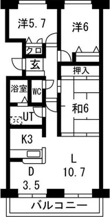 サーム北6条【7階】の間取り