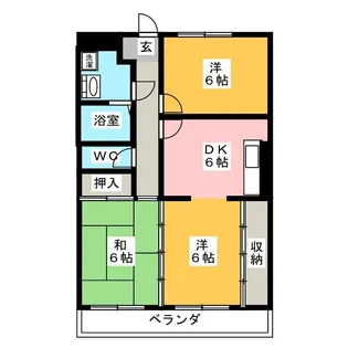 宮の下マンション【3階】の間取り