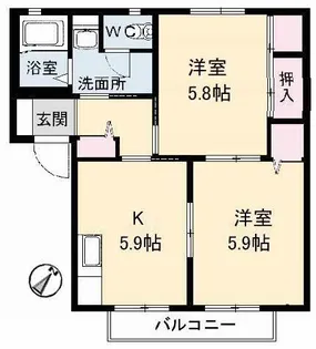 リーデンハイツ【2階】の間取り