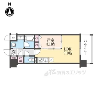 リシュドール梅小路【4階】の間取り