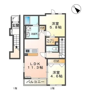 エレガンス益城【2階】の間取り