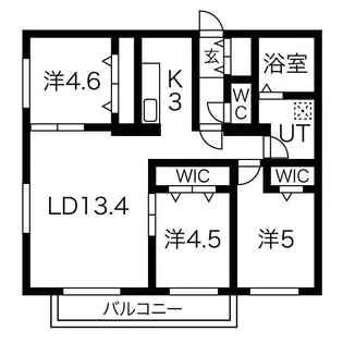 シティレジデンス北27条【3階】の間取り