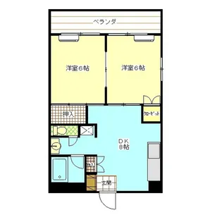 西川コーポ【6階】の間取り