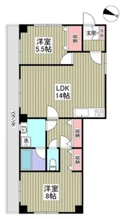 山栄ハイツ【4階】の間取り
