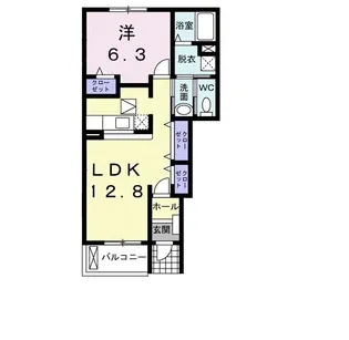 ハッピーメゾンつばさA【1階】の間取り