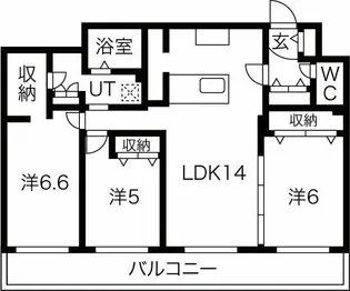 レブニーズ ザ・レジデンス 豊平【2階】の間取り