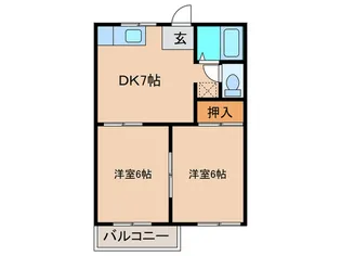 エトワ-ル森越B棟【2階】の間取り