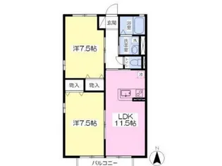 リズルターレI【1階】の間取り