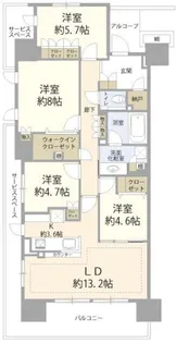 プラウドシティ南山【3階】の間取り
