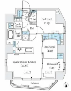 プライムブリス新御徒町【14階】の間取り