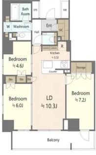 ザパークハウス赤羽ウエストウイング【6階】の間取り