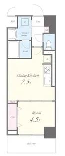 リュエルうめきた【6階】の間取り