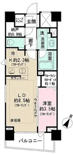 クレヴィア日本橋【6階】の間取り