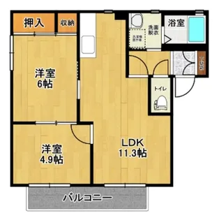 エクセルコートB【1階】の間取り