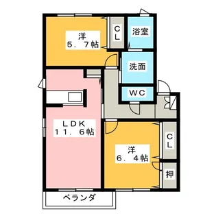 フレシールA【2階】の間取り