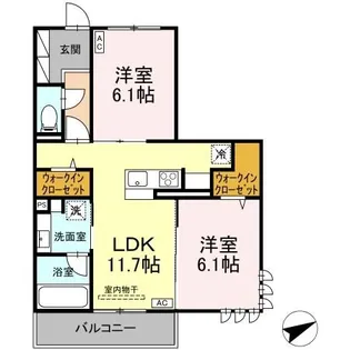Ce il Sole(チェ イル ソーレ)【3階】の間取り