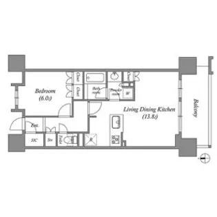 オーパスレジデンス名古屋ステーション【6階】の間取り