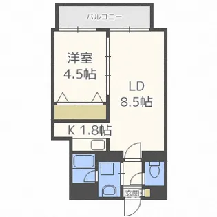 レジディア南一条イースト【13階】の間取り
