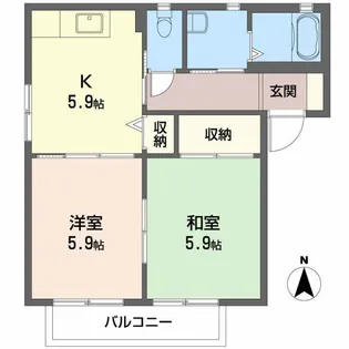 テンダーヴィラ B棟【1階】の間取り