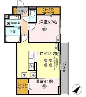 D-KISARIA WIV【2階】の間取り