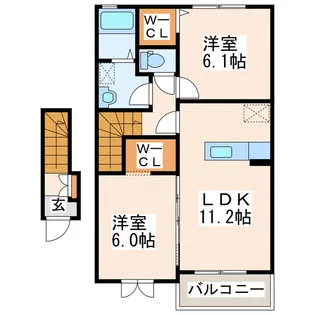 グレイス広崎I・II【2階】の間取り
