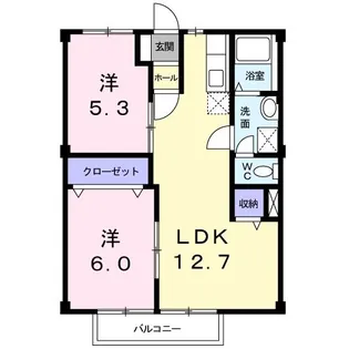パールグリーン笹原【2階】の間取り