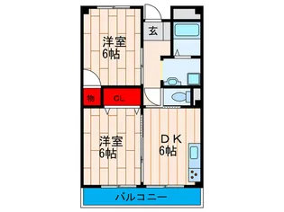 シャトー蔀屋【1階】の間取り