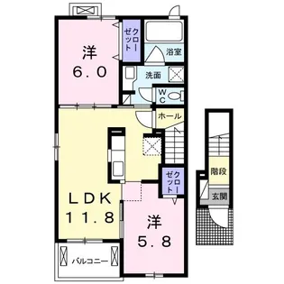 エレガンス今川II【2階】の間取り
