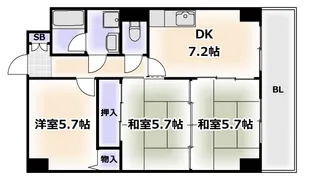 ルミエール花園【4階】の間取り