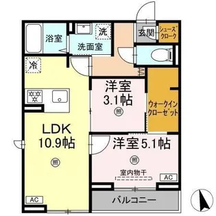 D-SOLACE津田沼 II【3階】の間取り