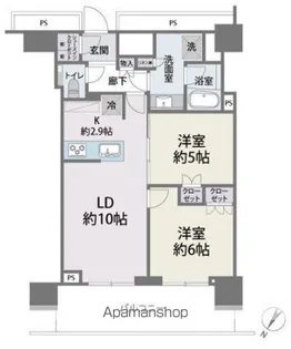 BrilliaTower西新【15階】の間取り