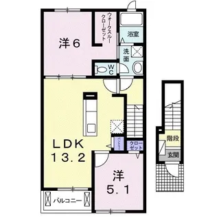 ルチェンテ F【2階】の間取り